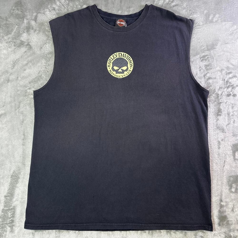 Harley Davidson Sleeveless Graphic T Shirt Kansas City MO Biker Black 2XL